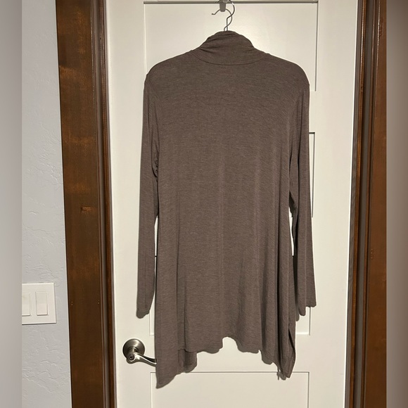 Soft Surroundings Timely Heathered Gray / Tan Turtleneck Tunic Top Size Large - Picture 3 of 6